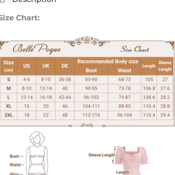 Belle Poque Black Dress Size M Smocked Back Decorative Button Puffed Sleeves - Picture 15 of 15